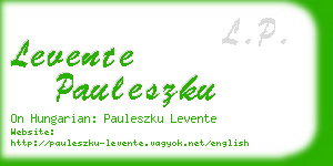 levente pauleszku business card